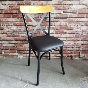 Ghế nhà hàng chữ X khung sắt mặt đệm