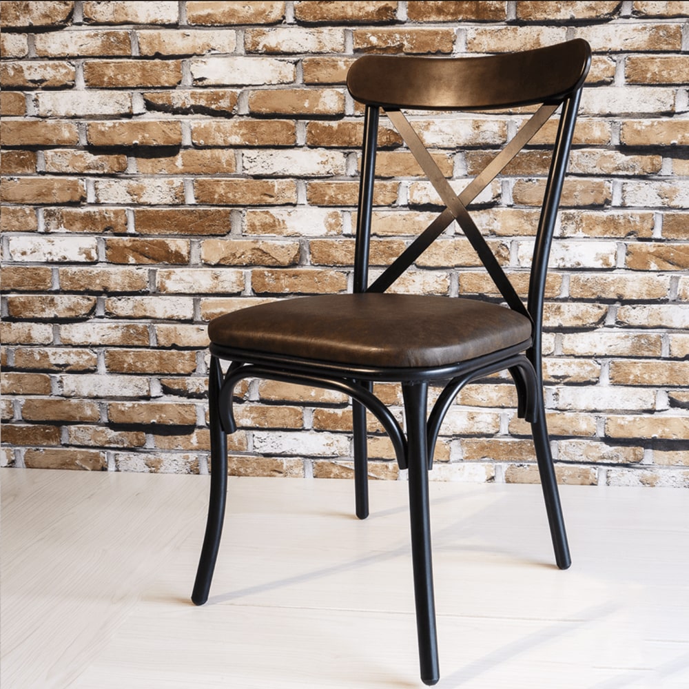 Ghế nhà hàng chữ X khung sắt mặt đệm Ghế nhà hàng chữ X khung sắt mặt đệm