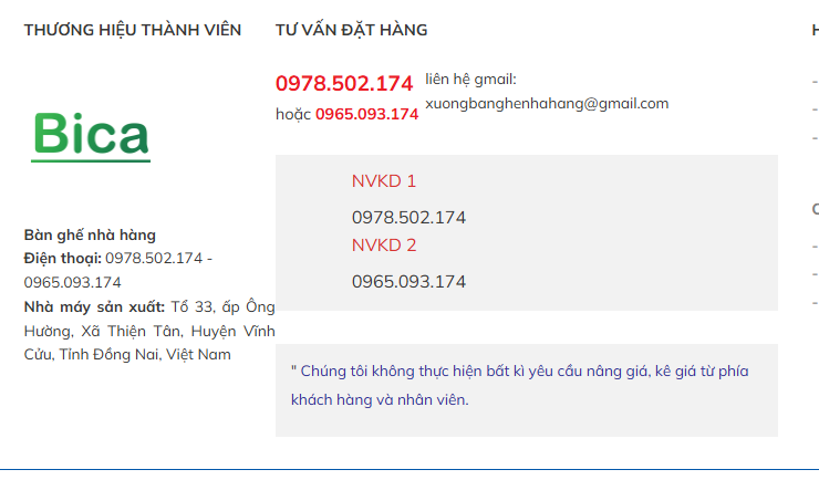 Bàn Ghế nhà hàng